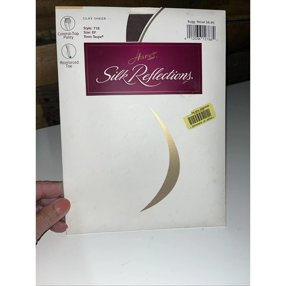 Vtg Hanes Silk Reflections Size EF Town Taupe Silky Sheer Control Top Pantyhose
